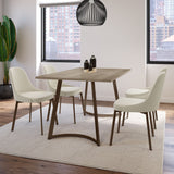 Harper Upholstered Dining Chair, Boucle Polyester Fabric & Bronze Metal Frame