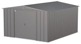 Classic Galvanized Steel Storage Shed, Charcoal, 10-ft x 12-ft