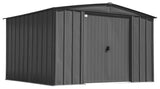 Classic Galvanized Steel Storage Shed, Charcoal, 10-ft x 12-ft