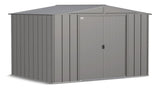 Classic Galvanized Steel Storage Shed, Charcoal, 10-ft x 8-ft