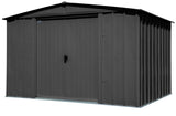 Classic Galvanized Steel Storage Shed, Charcoal, 10-ft x 8-ft