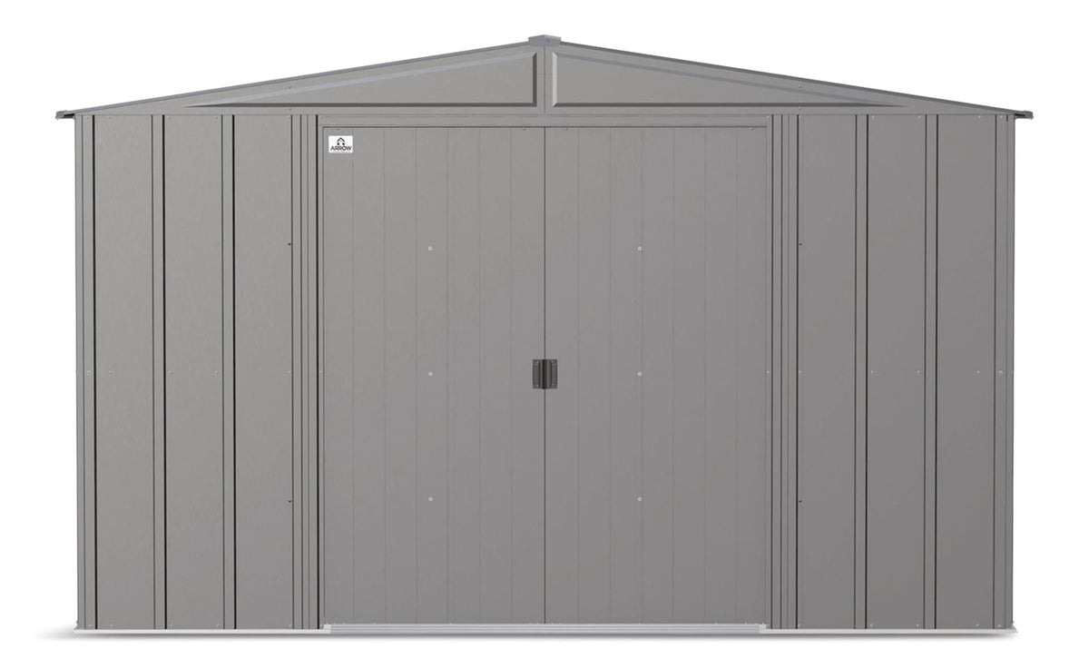 Classic Galvanized Steel Storage Shed, Charcoal, 10-ft x 8-ft