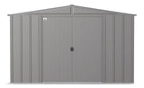 Classic Galvanized Steel Storage Shed, Charcoal, 10-ft x 8-ft