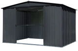 Classic Galvanized Steel Storage Shed, Charcoal, 10-ft x 8-ft