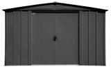 Classic Galvanized Steel Storage Shed, Charcoal, 10-ft x 8-ft