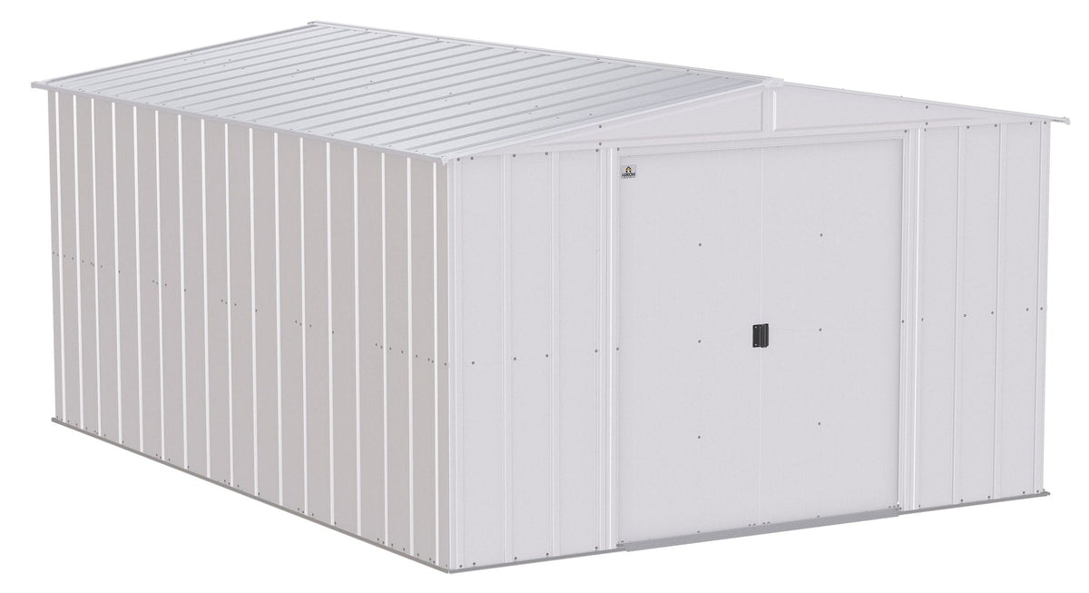 Classic Galvanized Steel Storage Shed, Flute Grey, 10-ft x 14-ft