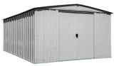Classic Galvanized Steel Storage Shed, Flute Grey, 10-ft x 14-ft