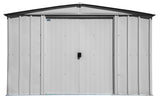 Classic Galvanized Steel Storage Shed, Flute Grey, 10-ft x 14-ft