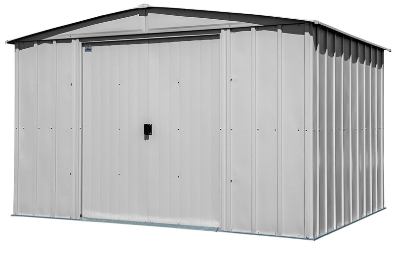 Classic Galvanized Steel Storage Shed, Flute Grey, 10-ft x 8-ft D1756
