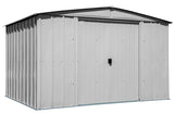 Classic Galvanized Steel Storage Shed, Flute Grey, 10-ft x 8-ft