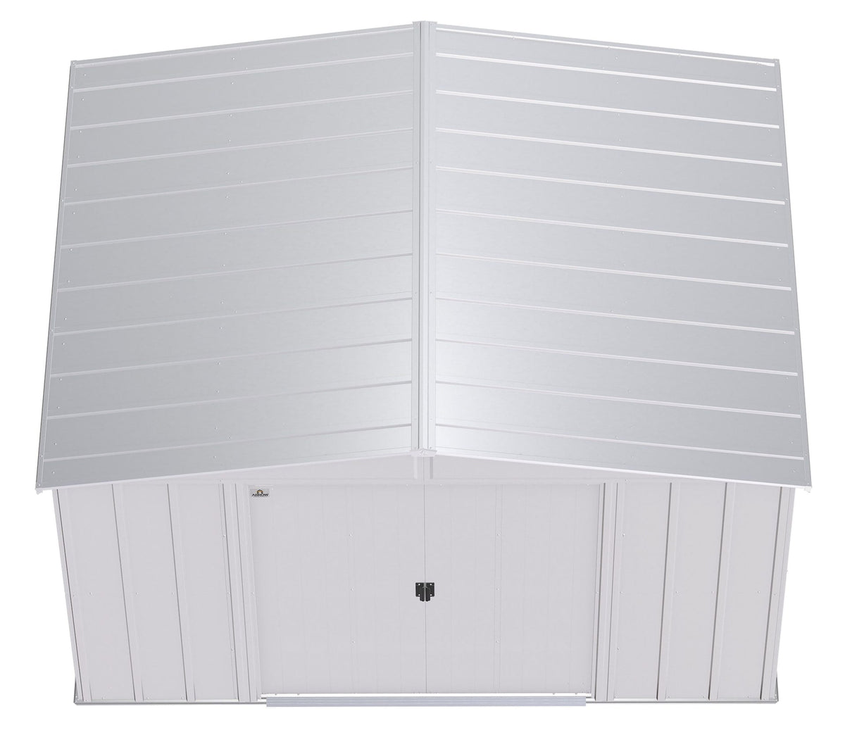 Classic Galvanized Steel Storage Shed, Flute Grey, 10-ft x 8-ft
