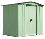 Classic Galvanized Steel Storage Shed, Sage Green, 6-ft x 5-ft