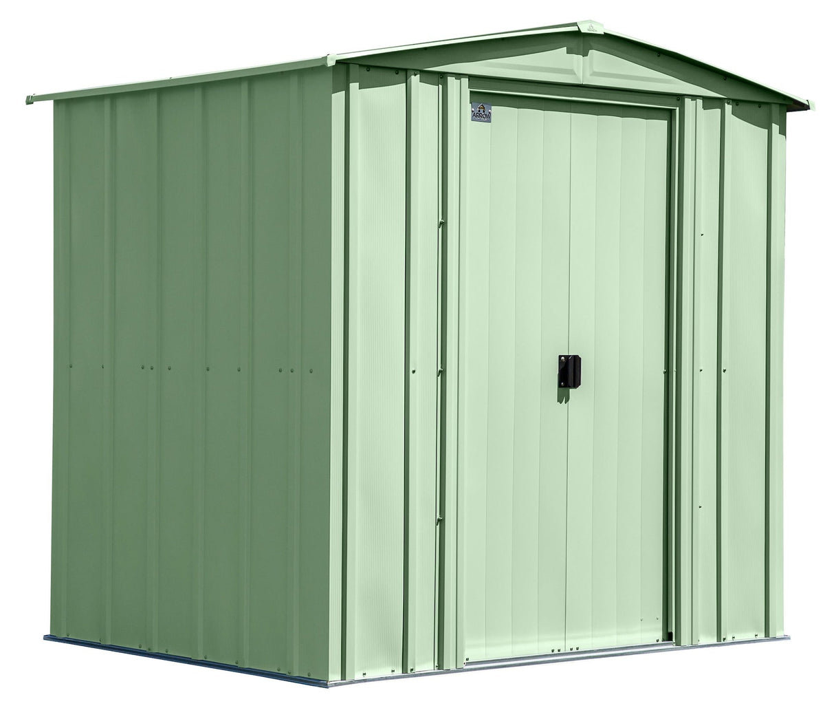 Classic Galvanized Steel Storage Shed, Sage Green, 6-ft x 5-ft