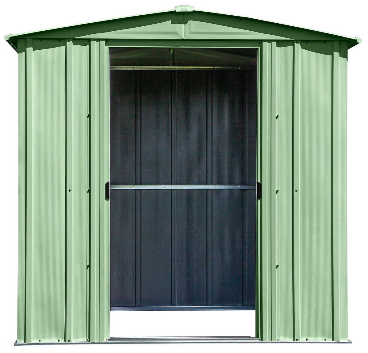 Classic Galvanized Steel Storage Shed, Sage Green, 6-ft x 5-ft