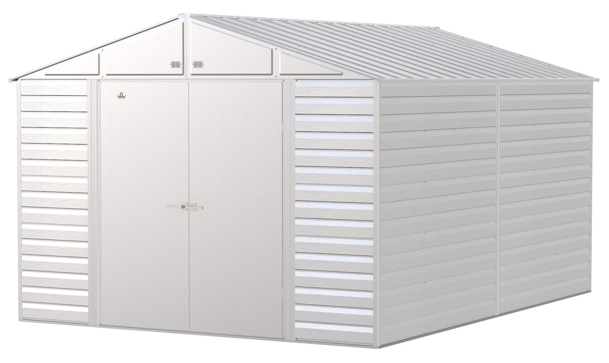 Select Galvanized Steel Storage Shed, Flute Grey, 10-ft x 14-ft