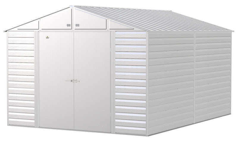 Select Galvanized Steel Storage Shed, Flute Grey, 10-ft x 14-ft N8927