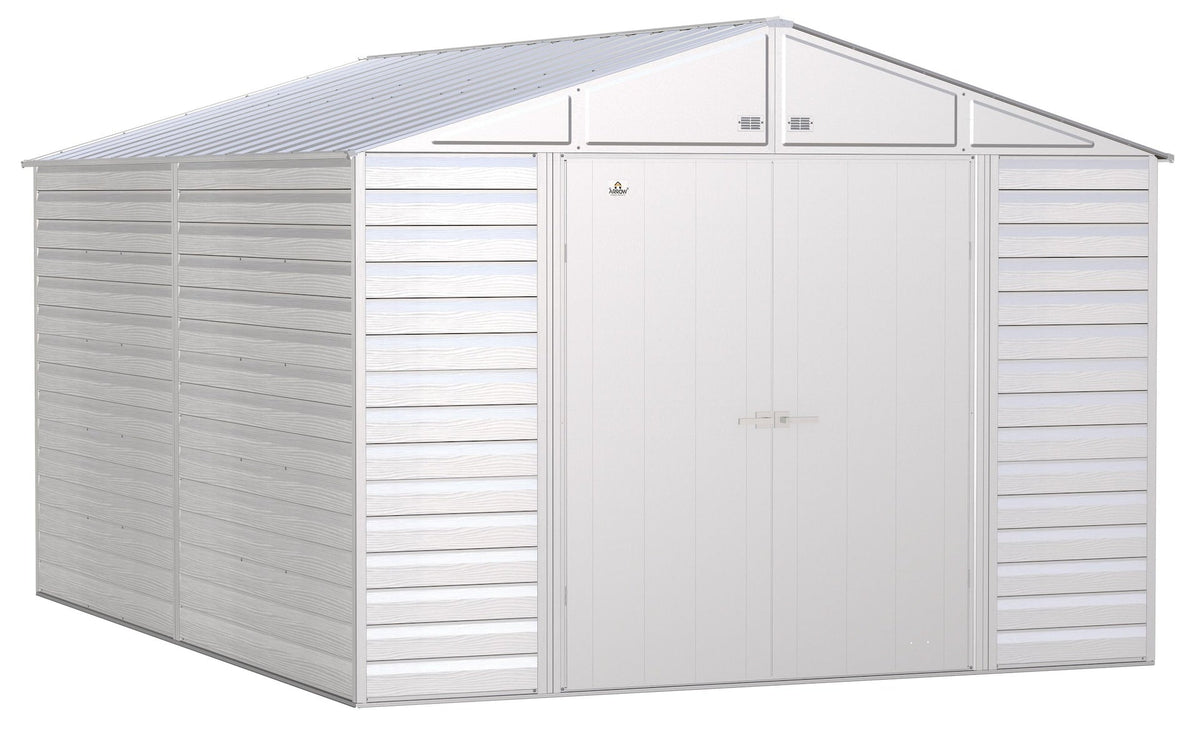 Select Galvanized Steel Storage Shed, Flute Grey, 10-ft x 14-ft