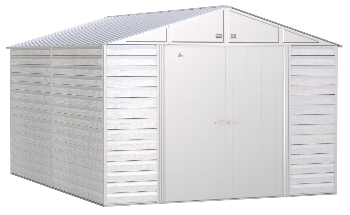 Select Galvanized Steel Storage Shed, Flute Grey, 10-ft x 14-ft