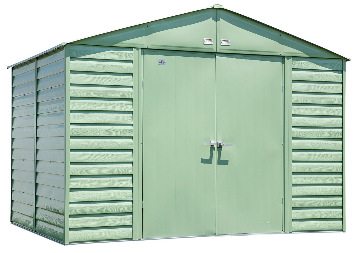 Select Galvanized Steel Storage Shed, Sage Green, 10-ft x 8-ft