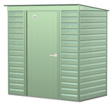 Select Galvanized Steel Storage Shed, Sage Green, 6-ft x 4-ft
