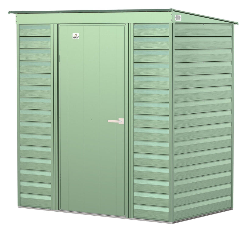Select Galvanized Steel Storage Shed, Sage Green, 6-ft x 4-ft H5179