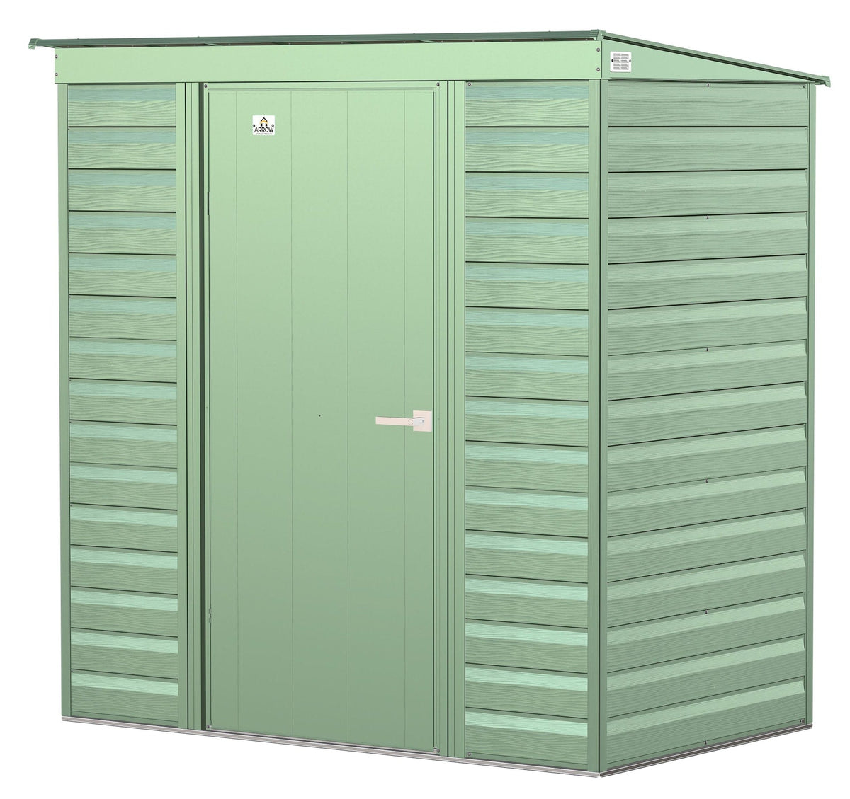 Select Galvanized Steel Storage Shed, Sage Green, 6-ft x 4-ft