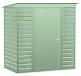Select Galvanized Steel Storage Shed, Sage Green, 6-ft x 4-ft