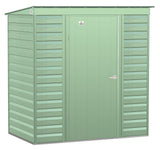 Select Galvanized Steel Storage Shed, Sage Green, 6-ft x 4-ft