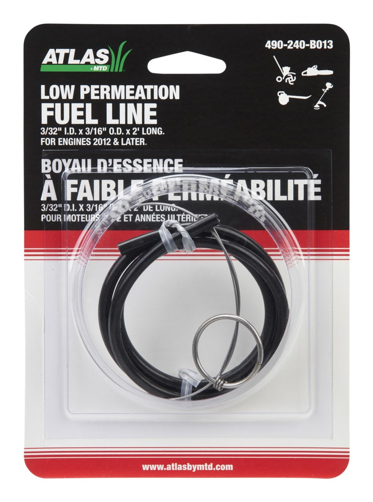 Lawn Tractor Replacement Fuel Line with Tool, 2-ft3/32-in I.D. x 3/16-in O.D. x 2-in