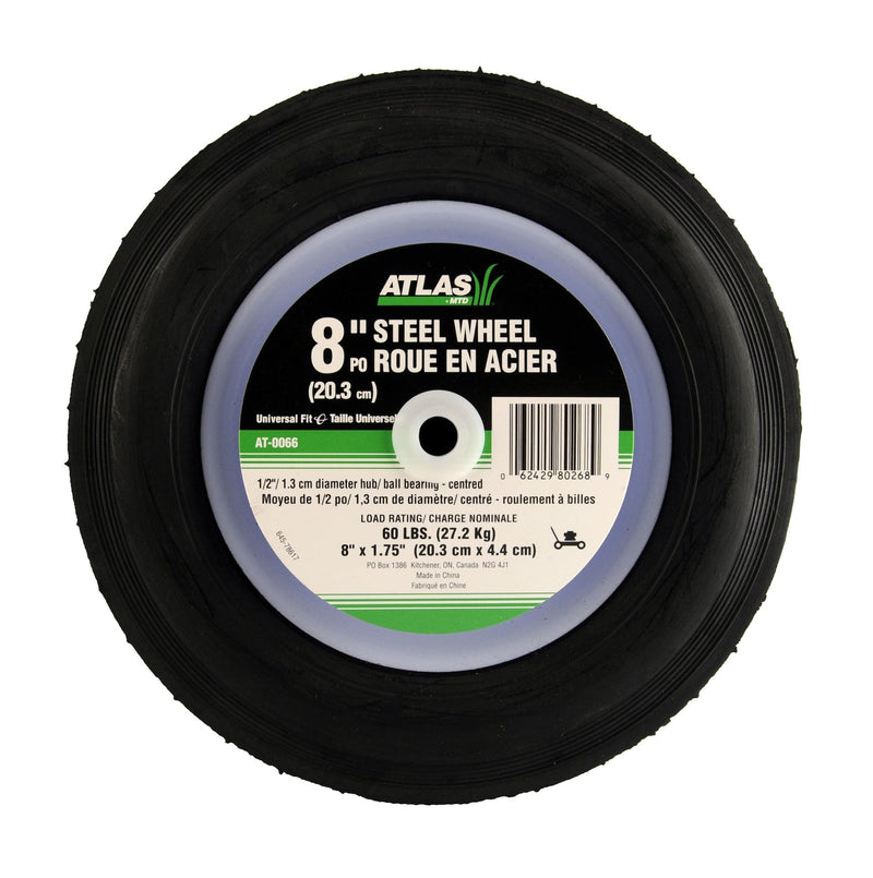 Steel Lawn Mower Replacement Wheel with Ball Bearings, 8-in x 1.5-in L1521