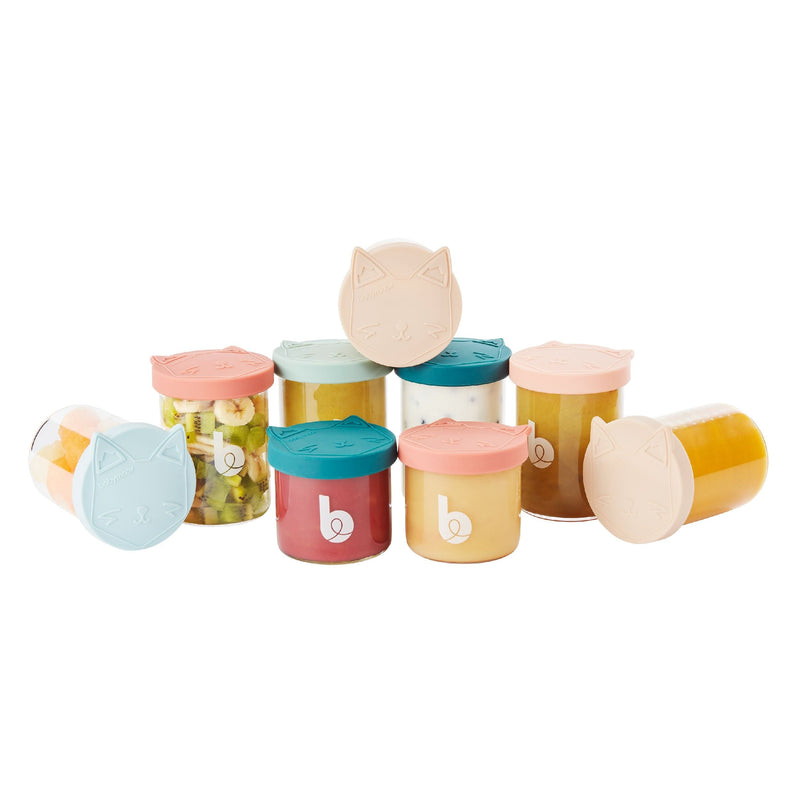 Isy Glass Food Prep & Storage Bowls Set, For Babies & Toddlers, 4-oz & 8.5-oz, 9-pk B9859