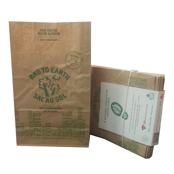 Small Organic Compostable and Biodegradable Food Waste Bags, 10-pk, 5.5-L T3144