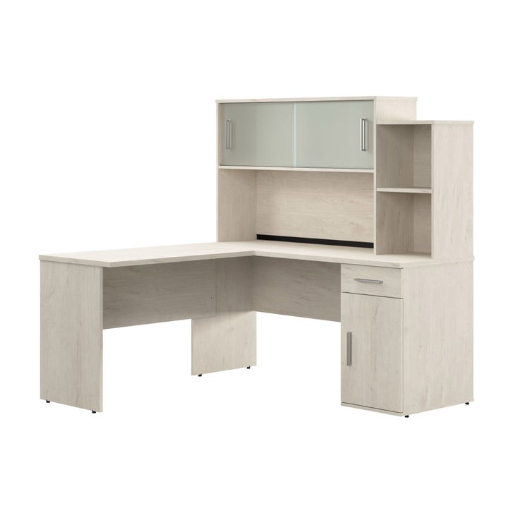 Bestar Orford L-Shaped Desk with Hutch T7930