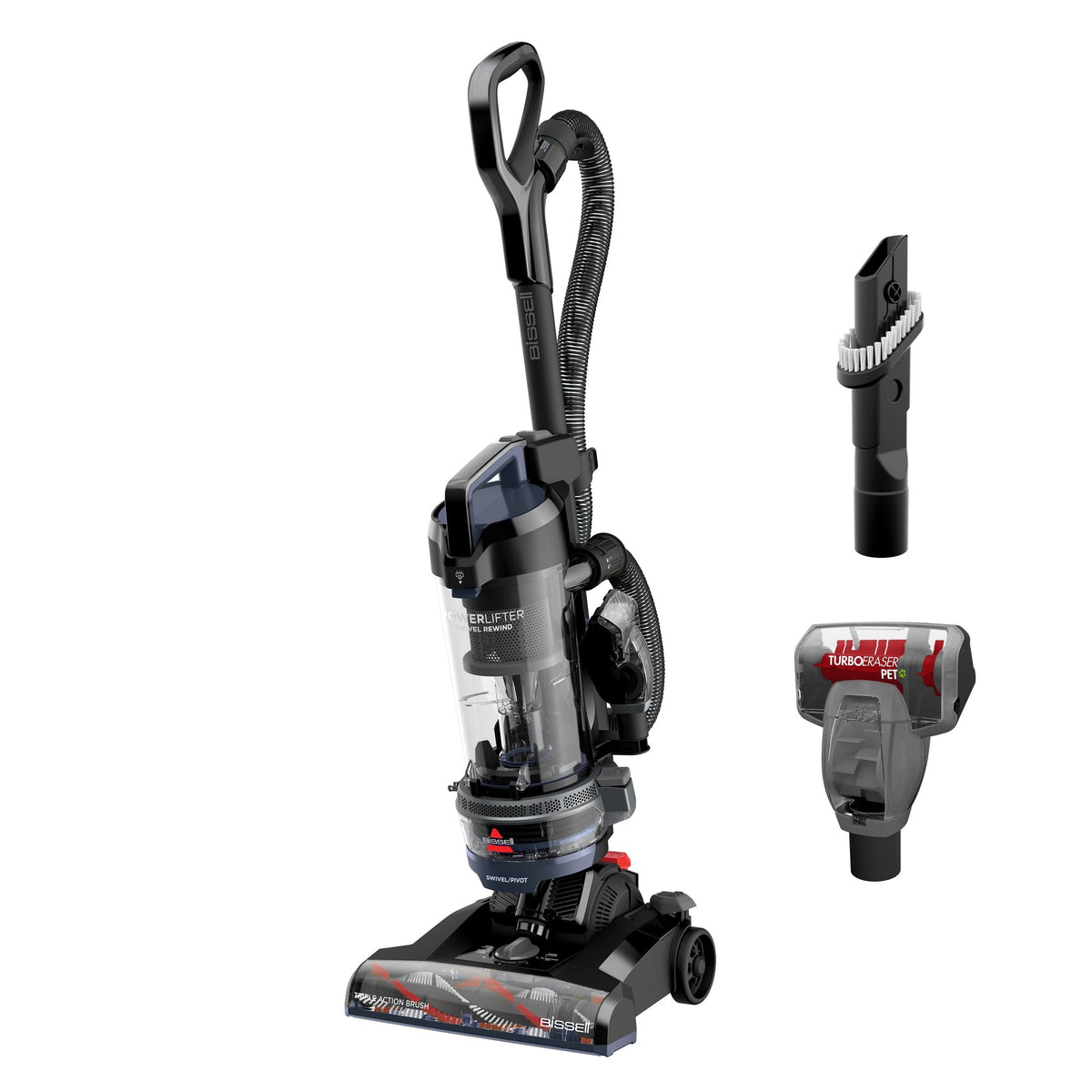 PowerLifter Swivel Rewind Bagless Upright Corded Vacuum Cleaner
