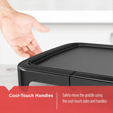 Family Sized Electric Griddle, Black, 20-in x 11-in