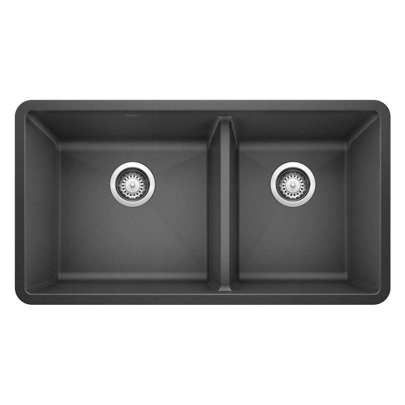 Precis 33-in 60/40 Double Bowl Undermount Kitchen Sink, Anthracite Z9011