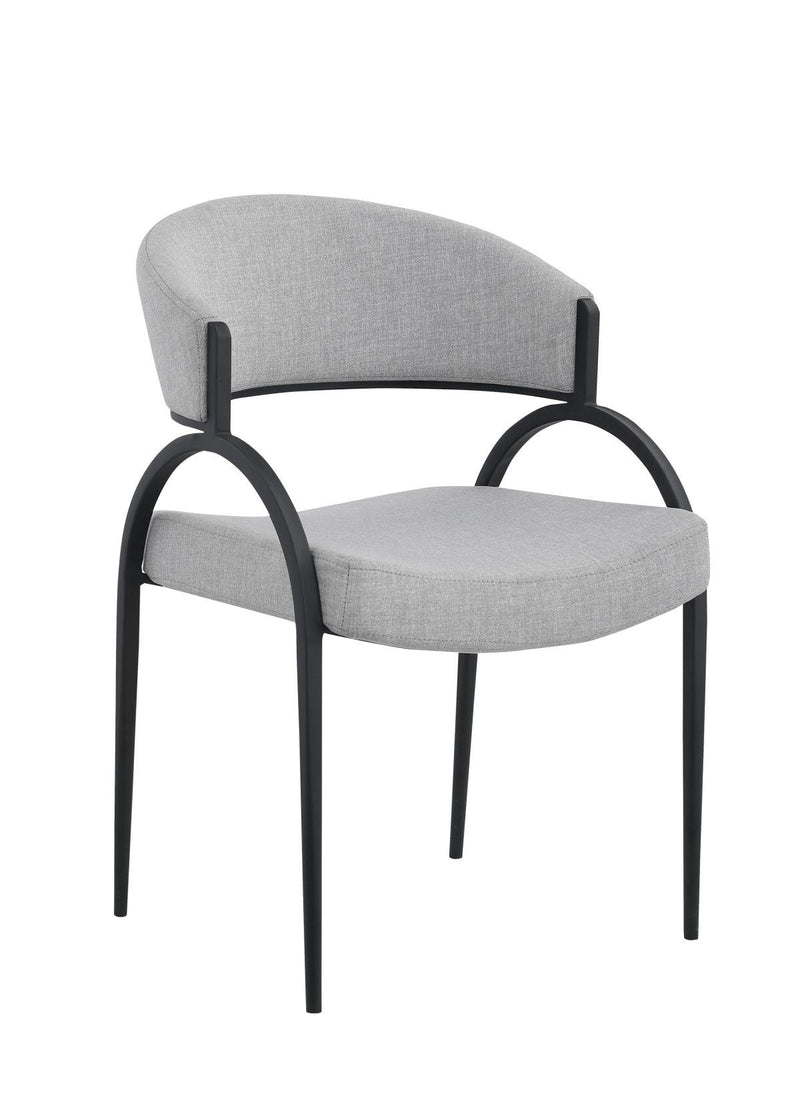 Alara Cream/Black Fabric Upholstered Dining Chair, 2-pc Y5947
