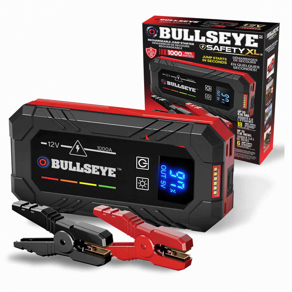 XL 1000A 12V Car Jump Starter, Portable Booster with Jumper Cables, 6.0-L Gas & 3.0-L Diesel, 1800mAh Rechargeable V285
