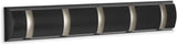 Clement Steel 5-Hook Flip Down Rail, Walnut, 20-in