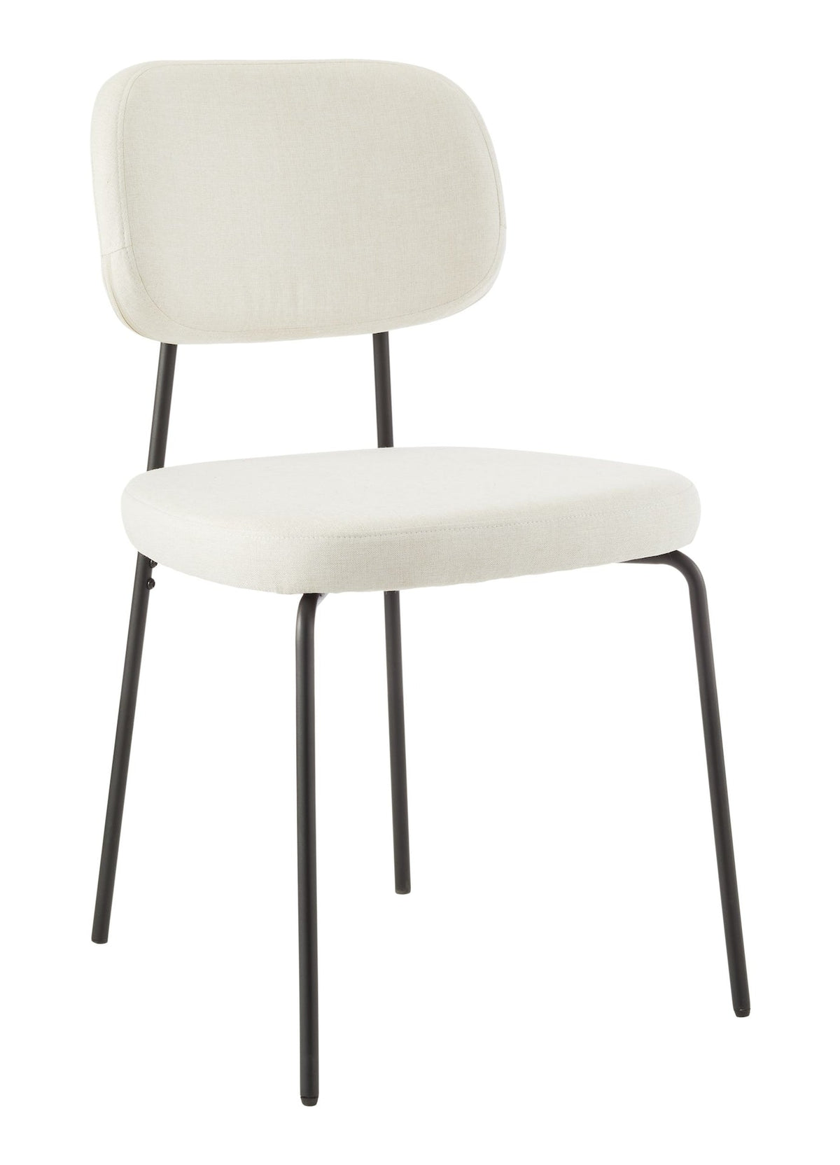 Evelyn Upholstered Fabric Dining Chair, Off-White/Light Grey