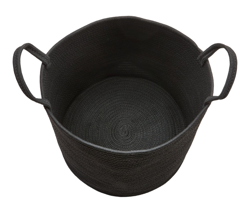 Finn Woven Cotton Rope Storage Basket, Black E2004