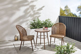 Grayling Wicker Outdoor Patio Chat Set with Padded Cushions, Brown, 3-pc