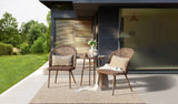 Grayling Wicker Outdoor Patio Chat Set with Padded Cushions, Brown, 3-pc