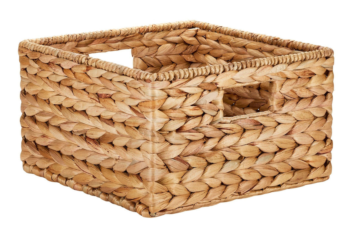 Hazel Square Woven Water Hyacinth Storage Basket