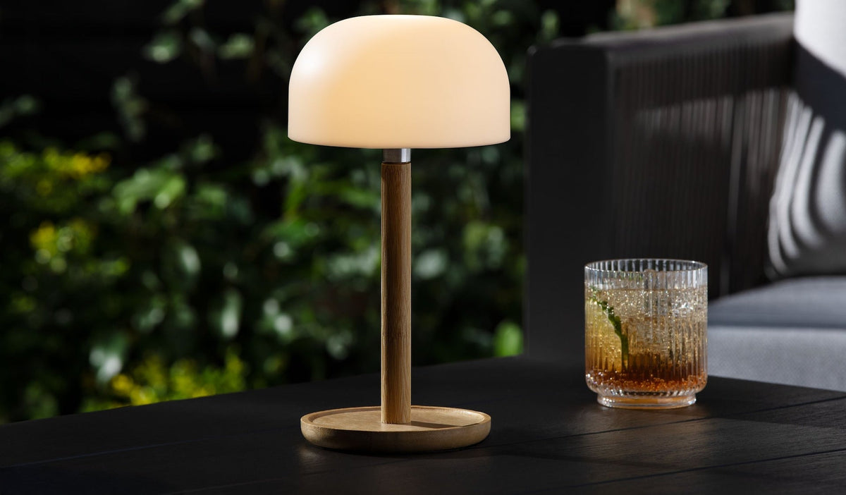Outdoor Rechargable Bamboo Mushroom Lamp, Multiple Colour Modes