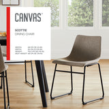 Scottie Modern Fabric Dining Chair, Dark Grey