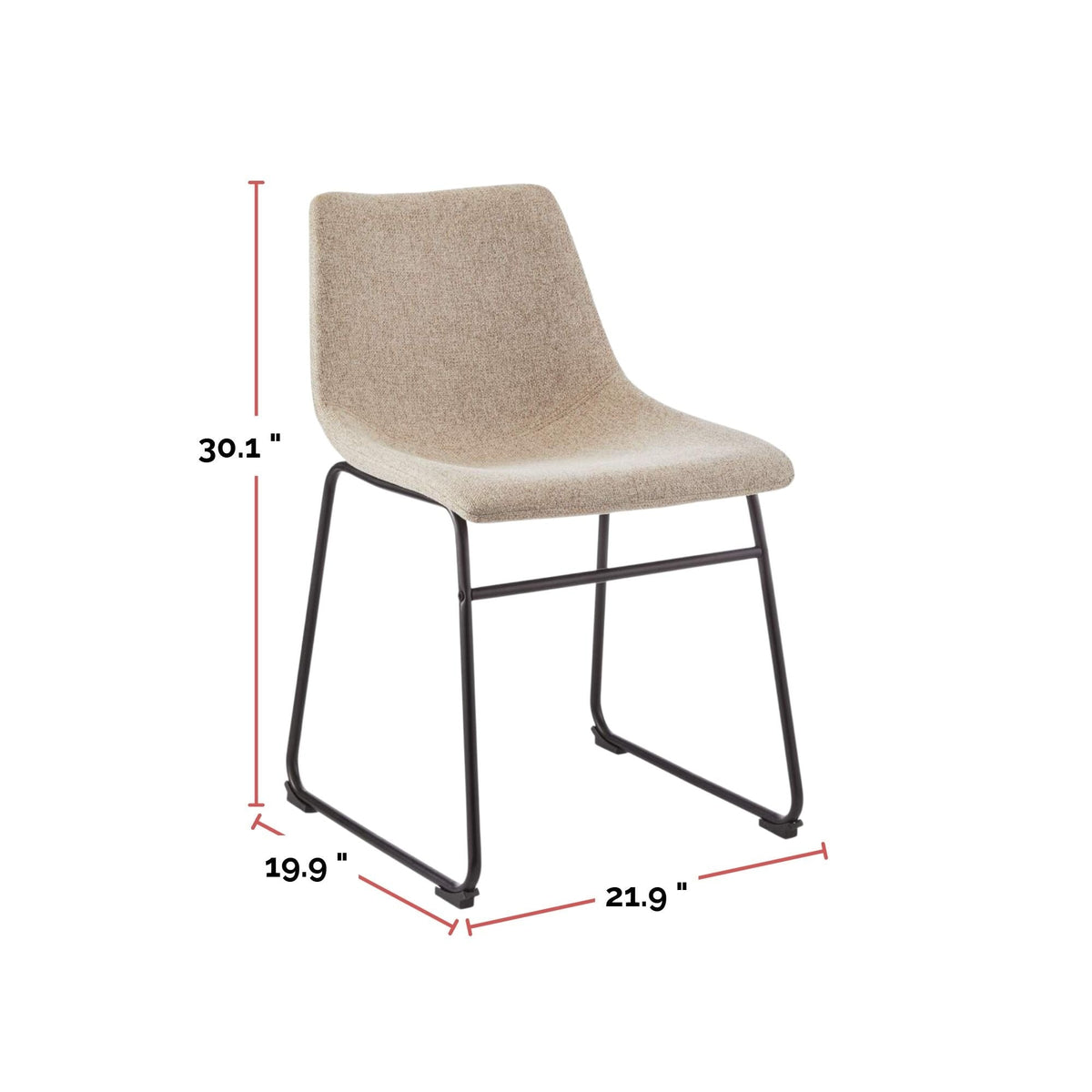 Scottie Modern Fabric Dining Chair, Dark Grey