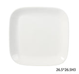 Square Stoneware Dinner Plate, 10-in, White