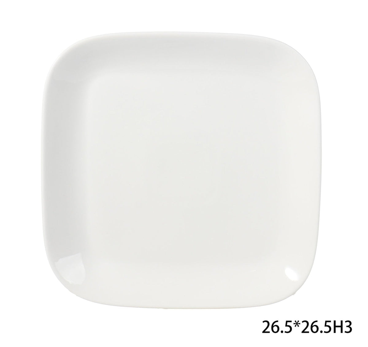 Square Stoneware Dinner Plate, 10-in, White