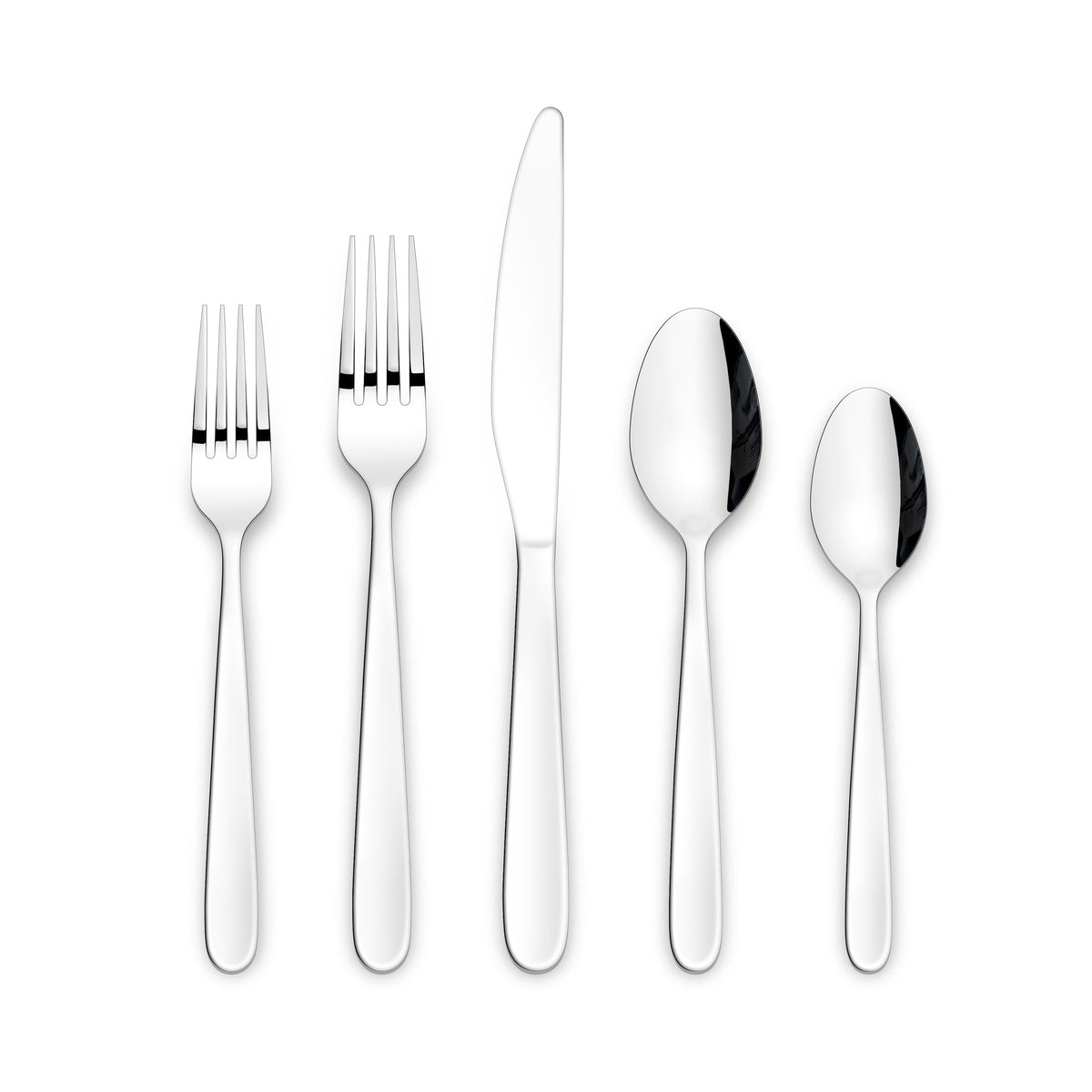 Wembury Scoop Handle Flatware Set, Stainless Steel, Serves 10, 50-pc